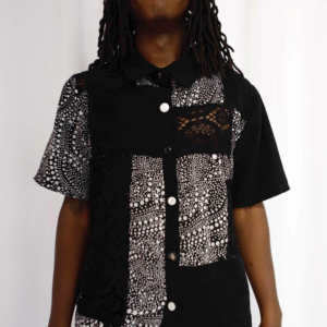 Black & Lace Patchwork Shirt