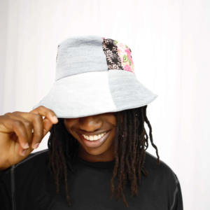 Denim & Pink Patchwork Bucket Hat