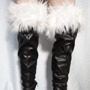White Fur Boot Cuffs
