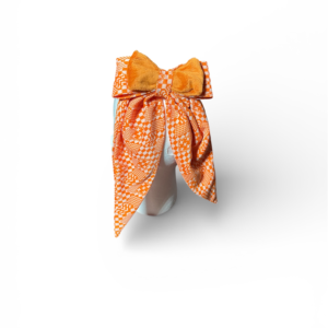Orange & White Hair Bow